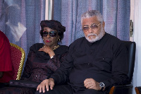 Former President Jerry John Rawlings and wife, Nana Konadu