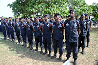 File photo of police officers on parade