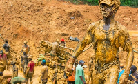 Some galamsey operators on site  working