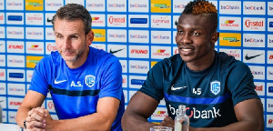 Joseph Aidoo plays a defensive role for KRC Genk