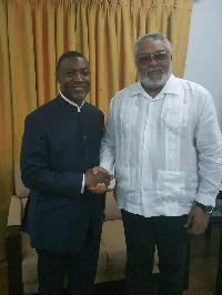 Rev. Lawrence Tetteh and the late former President Rawlings