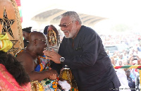 Former President Jerry John Rawlings with President Akufo-Addo