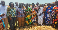 A picture of some elders during the sod cutting