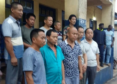 Ten Chinese suspected to be illegal miners have been arrested at Efuanta, a suburb in Tarkwa,