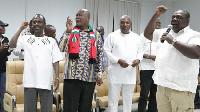 Former President John Dramani Mahama with some party executives