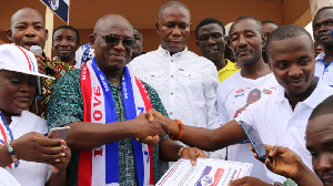 Paul Asare Ansah (left) after picking his forms