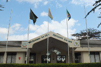 Establishing shot of the African Court of Justice