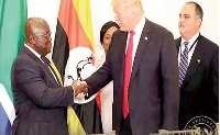 President Akufo-Addo in a handshake with US President Donald Trump