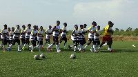 Black Stars B players training with their coaches