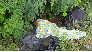 Patient sleeping in a bush at Gomoa Ojobi