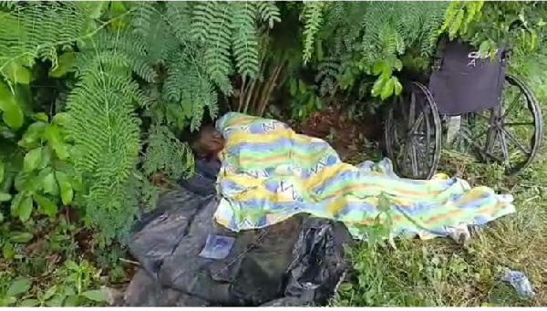 Patient sleeping in a bush at Gomoa Ojobi