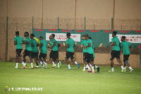 Black Stars players during a training session