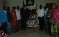 Officials of Ghana Tennis Federation in a group photograph with Otumfuo