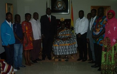 Officials of Ghana Tennis Federation in a group photograph with Otumfuo