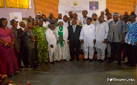 Vice-President Dr Mahamudu Bawumia with some religious leaders and business owners