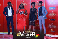 Kuami Eugene, AJ Sarpong, MzVee and KiDi on the red carpet at the 2018 VGMA