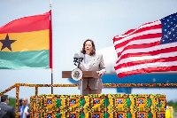 Vice President of the United States of America, Kamala Harris at the Kotoka International Airport