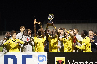 The Columbus Crew celebrate their excellent preseason with the Visit Tucson Sun Cup.