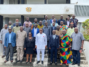 George Mireku Duker with members of the reconstituted Western Regional Lands Commission