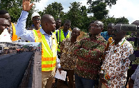 Eric Darfuor and the highways team inspecting one of the roads