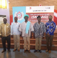 Mr Ofori Junior (extreme right) in a group photo with some executives of the association