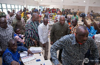 Former President John Mahama was at the polling station