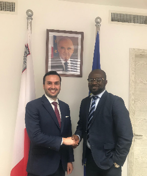 Kurt Okraku visits the High Commissioner of Malta to Ghana