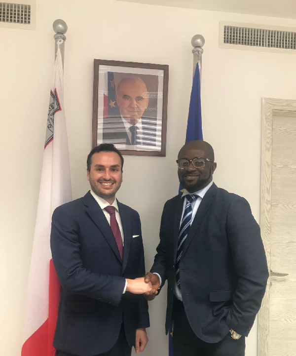 Kurt Okraku visits the High Commissioner of Malta to Ghana