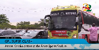 The Asante Kotoko team bus arriving at the Accra Sports Stadium