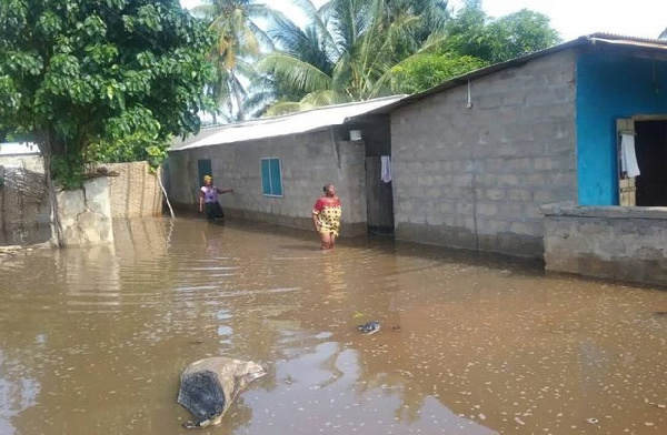 Many homes were affected by the tidal waves