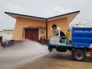 Zoomlion Ghana Limited disinfection exercise at Nsawam Prisons