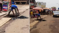 A resident who failed to wear nose mask distilling a gutter