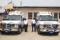 The two new ambulances procured by Sanford World Clinic