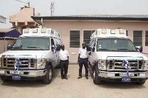 The two new ambulances procured by Sanford World Clinic