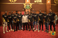 President Akufo-Addo with the Black Stars players