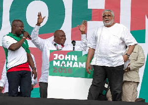 Jerry John Rawlings at an NDC rally in 2016