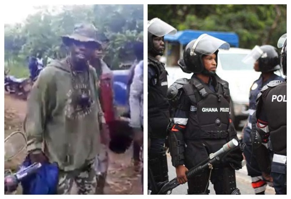 Kwame Ato Asare Ani and some officers of the Police Service