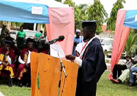 Abubakar Hadi delivering his valedictory speech