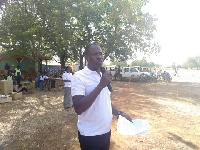 Upper West Regional Deputy Commander of NACOB Charles Kanneo speaking during the campaign