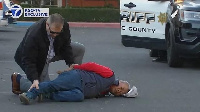 Di arrest of di suspect for di Half Moon Bay shootings