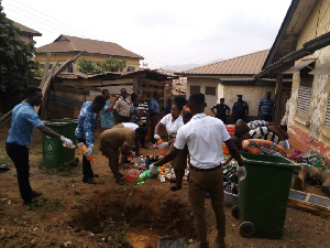 Officers destroying food items