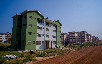 Work on the projects started by the government to provide affordable housing to Ghanaians