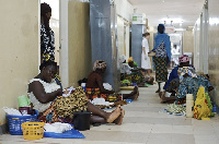 File photo of nursing mothers sitting on the floor at a hospital