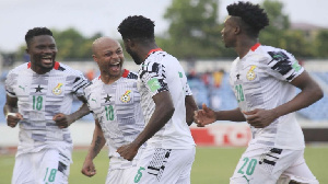 Black Stars players celebrate a goal | File photo