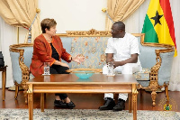 Kristalina Georgieva in a chat with Dr. Mohammed Amin Adam