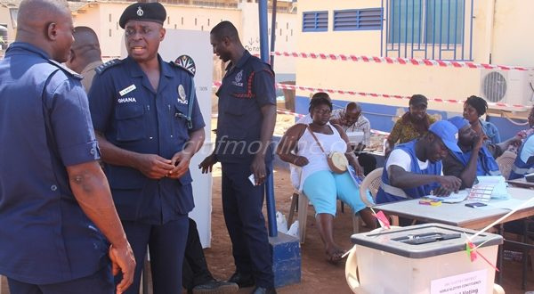 File photo of security officers at a voting centre