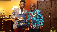 Shatta Wale and President Akufo-Addo when the musician visited the Jubilee House in 2017