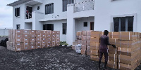 The boxes containing the pills were discovered in a mansion in Lagos