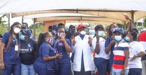 Ayawaso West Wuogon MP, Lydia Alhassan (Middle) with some organizers of the initiative