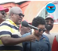 Former President John Dramani Mahama addressing the crowed in Cape Coast